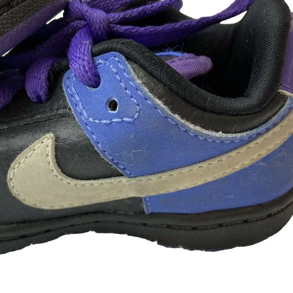 Nike Santa Cruise Leather Infant Baby Sneakers Shoes Size 5 Black Blue‎ Purple